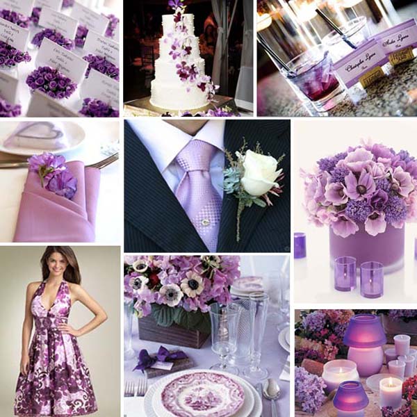 Lilac and purple wedding inspiration board