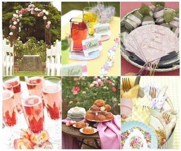  florists suggesting possible themed table settings for garden weddings