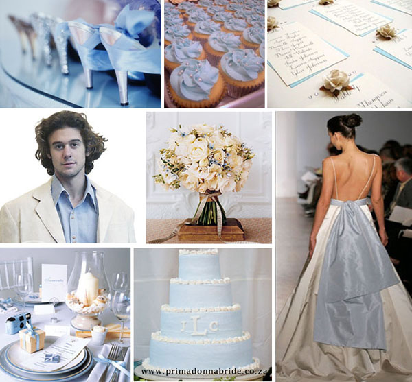 Pale Blue and Ivory Wedding colours  primadonnabride.co.za