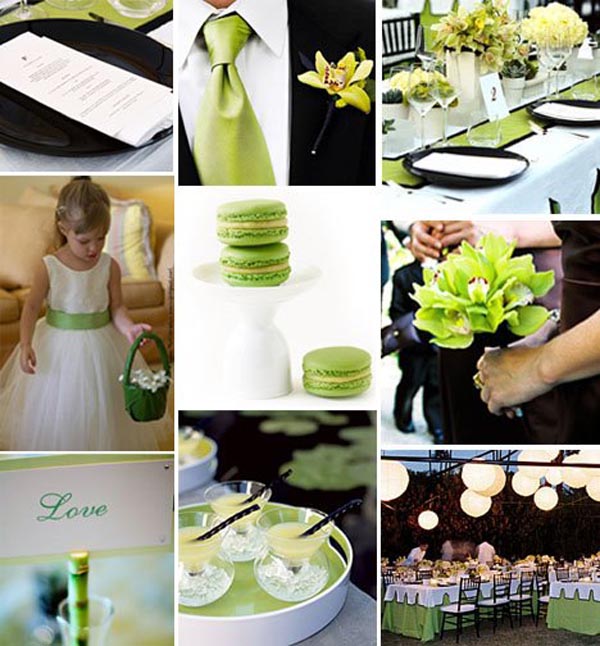 Black, white green wedding colours -primadonnabride