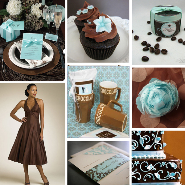 Color combo help wedding colors turquoise Aqua And Brown Wedding 