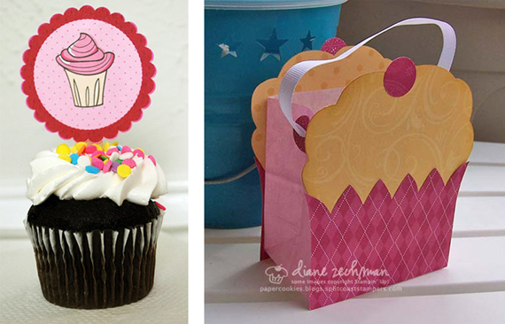 Whimsical  Tea party Printables - cupcake tag and cupcake bag = primadonnabride