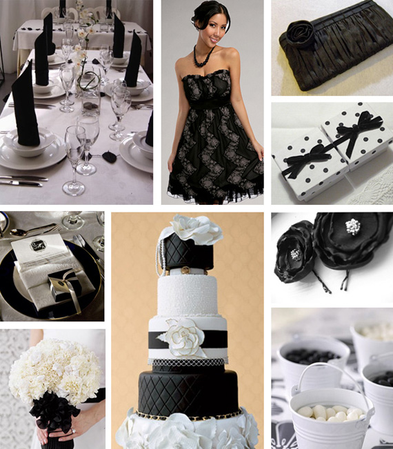 black and white wedding reception. Black and white wedding