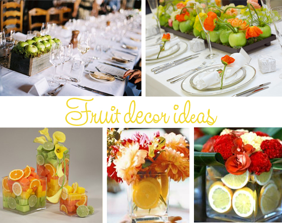 Wedding decor using fruit Author Carol Tagged Under Fruit Decor