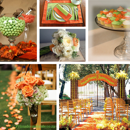 Green and Orange wedding colours Primadonnabridecoza