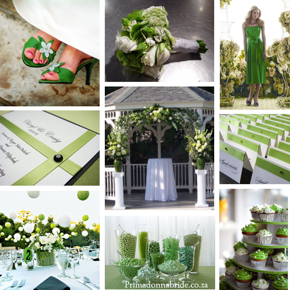 Green and white wedding