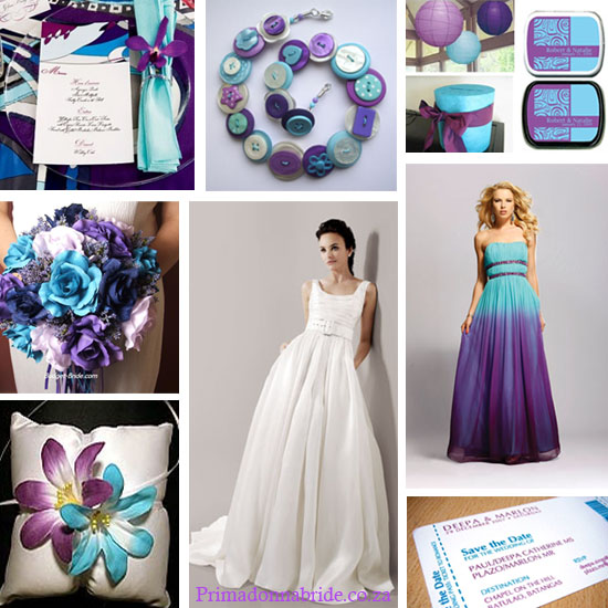 purple and turquoise wedding colours - primadonnabride