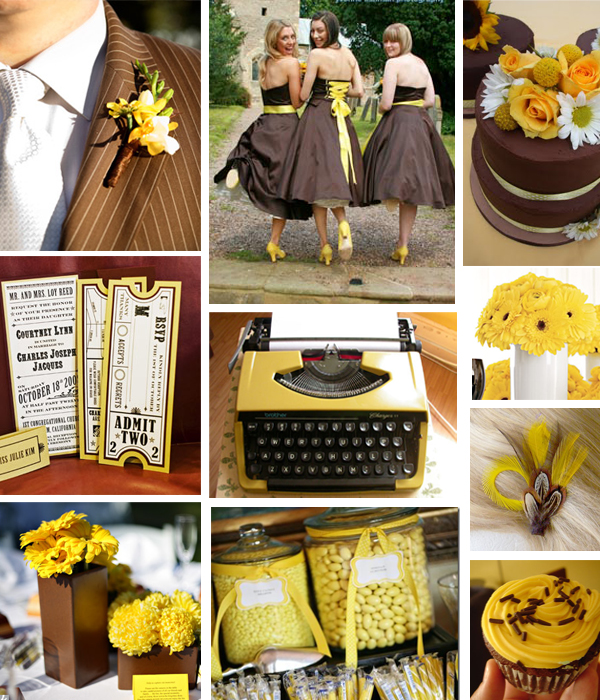 Brown and yellow wedding colours Primadonnabridecoza