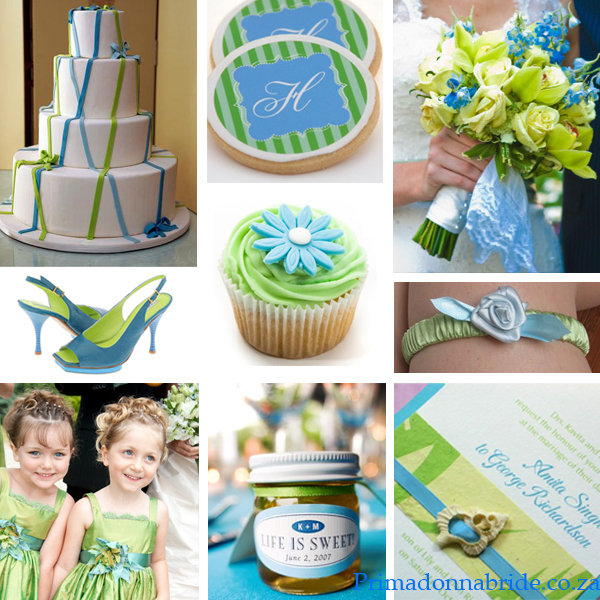 Bodas en azul y verde