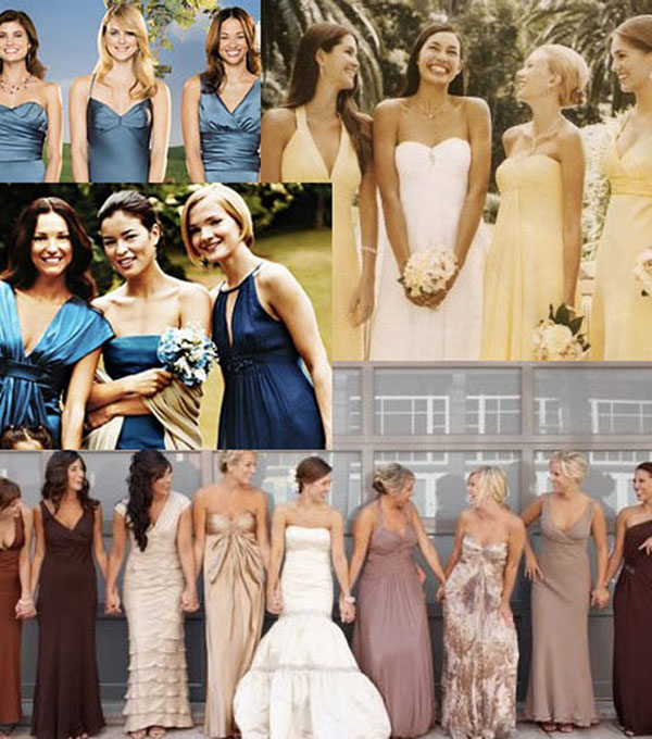 How to choose bridesmaids dresses that are different colors/styles that