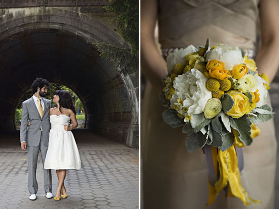 white and yellow and grey wedding