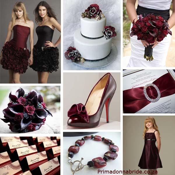 Burgundy and black wedding colours Author Carol