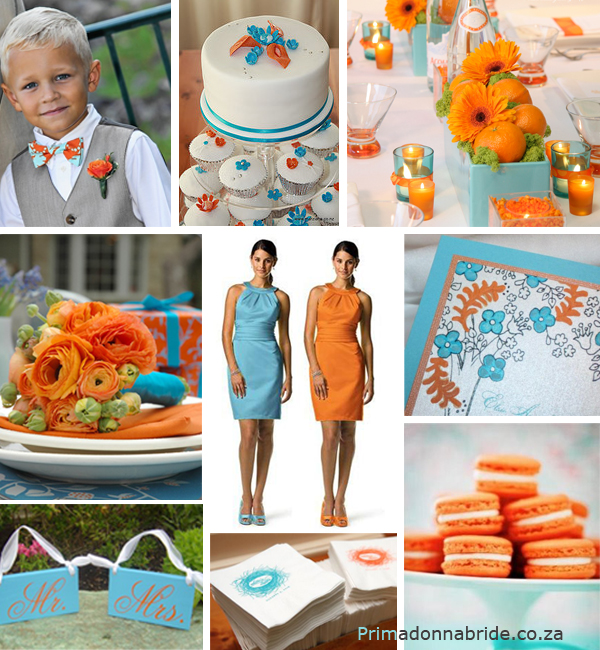 Wedding Colours Orange and Aqua