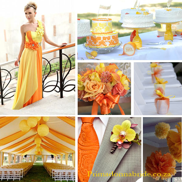 I love these vivid summery colours of orange and yellow for a wedding