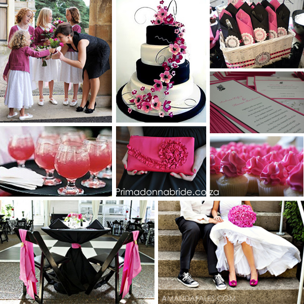 Fuschia black and white wedding inspiration