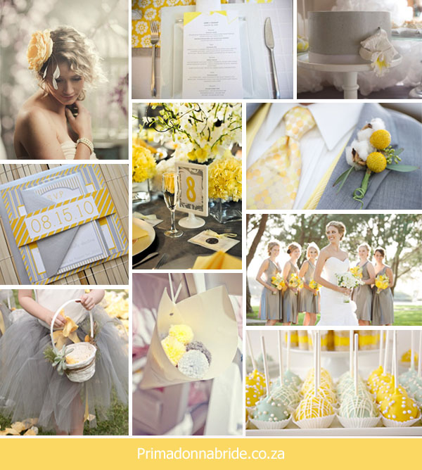 Wedding colours Yellow and Grey Author Carol