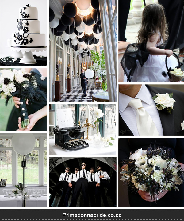 Black and white is an elegant and classic colour choice for a wedding