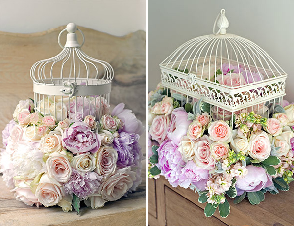 Decorated wedding birdcage Source