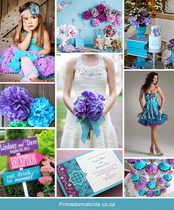 Purple and blue wedding inspiration Source Cupcakes Flowergirl Cake 